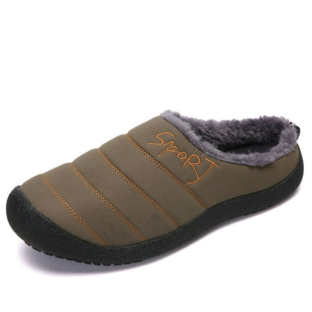

Womens Mens House Slippers Slip on Snow Winter Warm Fully Plush Lined Slippers Indoor Outdoor Shoes