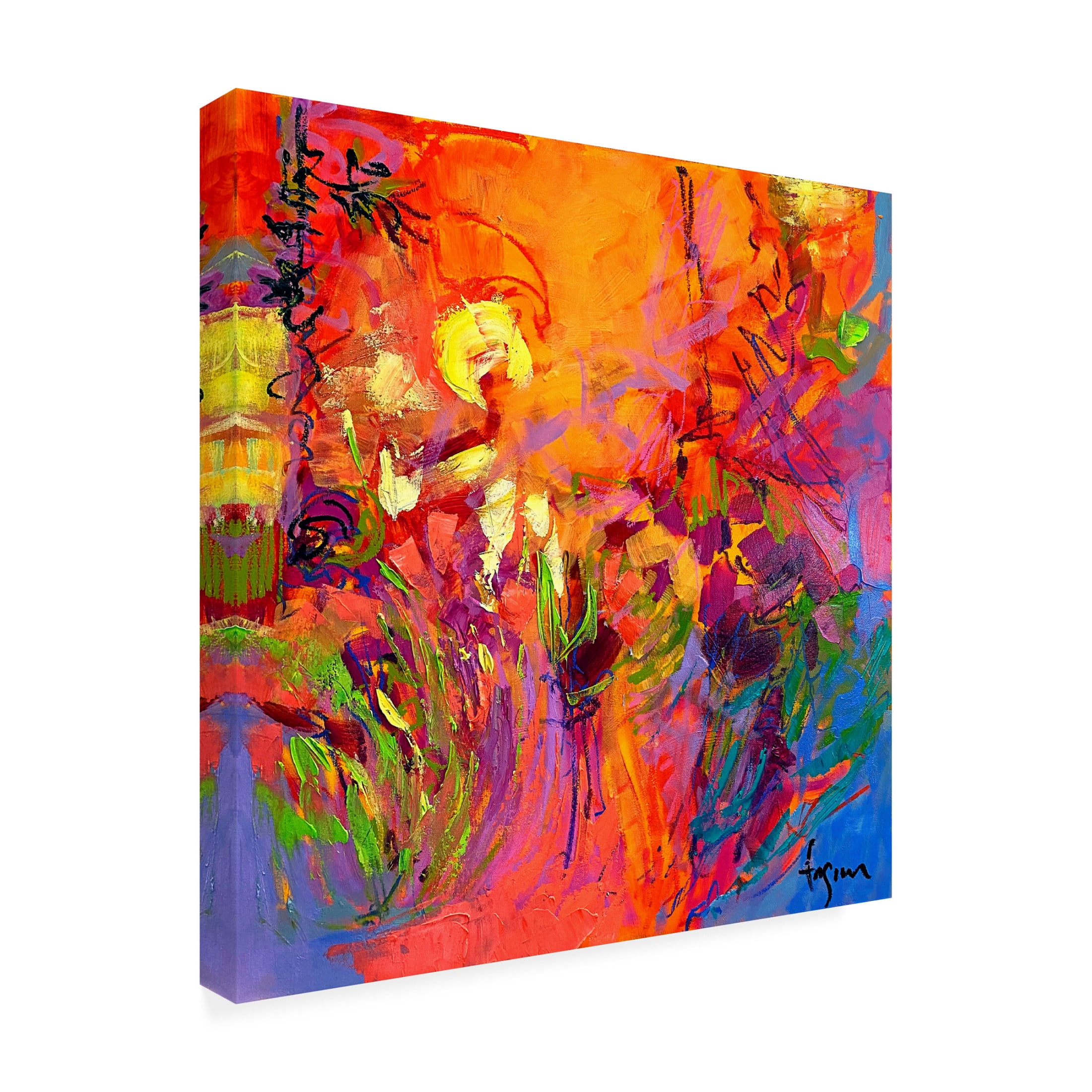 Canvas Wall Art - Dorothy Fagan 'Emblaze Me' Wall Art for Living Room, Bedroom, or Office Décor by Trademark Fine Art - 18 x 18 Inches