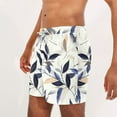 thumbnail image 4 of Yieetim Multicolor Mens Swim Trunks, Summer Striped Hawaiian Printed with Pockets Elastic Waist Drawstring Beach Shorts, Lightweight Comfortable Fits Quickly Dry Swim Shorts, 4 of 6