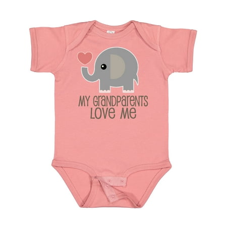 

Inktastic My Grandparents Love Me Elephant Gift Baby Boy or Baby Girl Bodysuit
