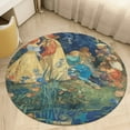 thumbnail image 4 of Boho Vintage Floral Washable Round Rug -Circle Area Rugs for Nursery Bedroom, Vintage Non Slip Non Shedding Low Pile Carpet for Living Room Coffee Table Entryway, 4 of 6