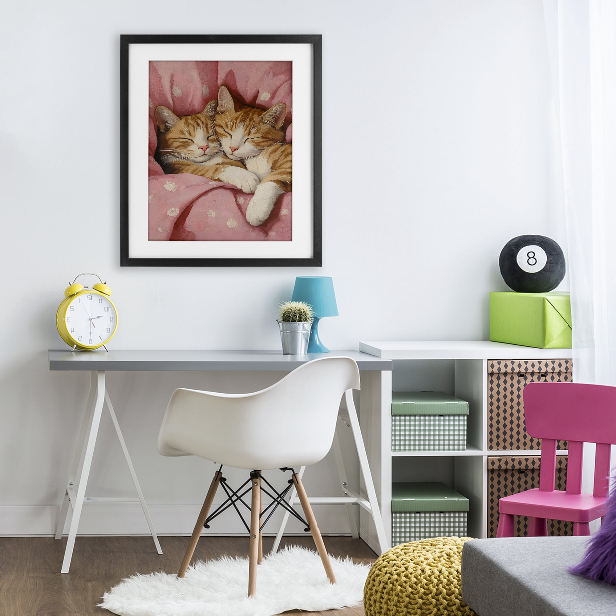 Stupell Industries Sleeping Orange Cats Embrace Black Framed Print Under Glass, design by The Prints Vibe