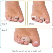 ZenToes Broken Toe Wraps - Cushioned Bandages Hammer Toe Separators Splints, Latex Free Fabric, 4CT