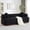 Black, variant on Christopher Knight Home 84.6” Chenille Upholstered Sofa with Rubberwood Base, Accent Pillows, Black