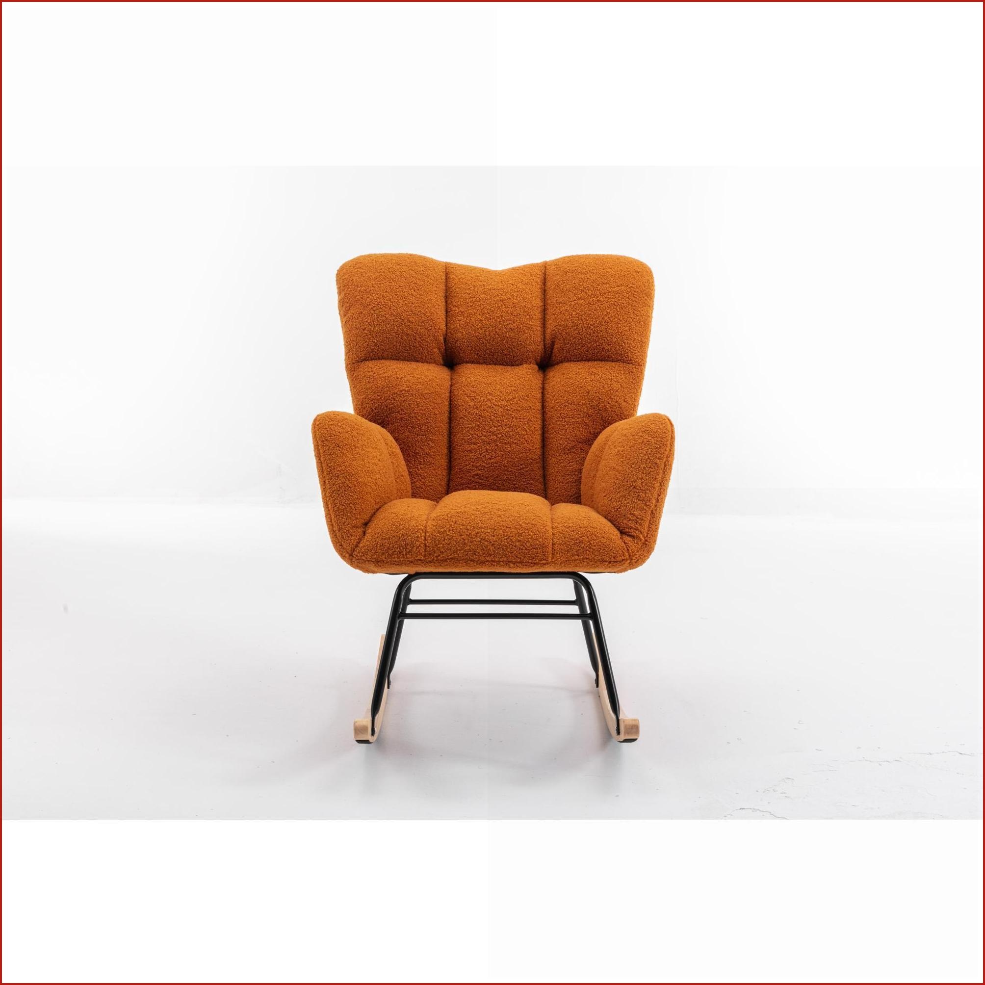 Rocking Chair, Caramel Teddy Fabric Nursery Glider for Living Room | Teddy | Foam