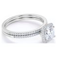 thumbnail image 4 of JeenMata 1 Carat Round cut Moissanite Engagement Ring Set in 18k White Gold Over Silver, 4 of 7