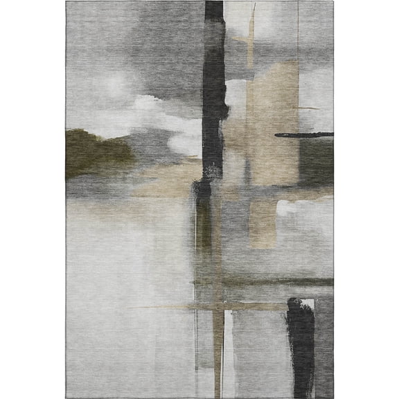 Dalyn Rugs Ravenna RN9 Gray Indoor/Outdoor, Luxury Washable, Bedroom, Living Room, Dining Room, Kitchen, Patio Rug, 5' x 7'6", Gray
