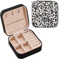 thumbnail image 3 of GZHJMY Cow Print Leather Jewelry Box,Portable Mini Jewelry Case Traveling Jewelry Organizer for Rings Necklaces Bracelets Earrings, 3 of 7