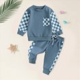 thumbnail image 2 of NOLDARES Toddler Baby Boy Fall Winter Outfit Kids Cotton Printed Clothes Casual Long Sleeve Sweatshirt Tops Pants Set 2pcs Outfits Clothing(Blue,12-18 M), 2 of 5