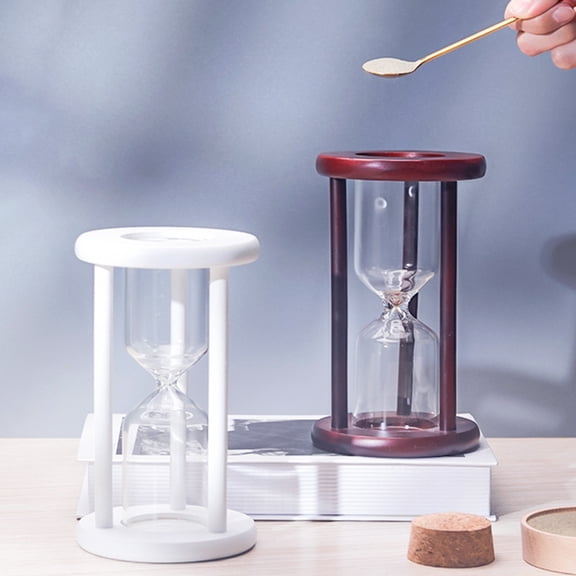 Dserhfy Empty Hourglass Decoration Wooden Frame Fillable Sand Timer Self-filling Sand Glass Vintage Home Office Desktop Ornament Birthday Gift