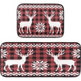 thumbnail image 7 of SKYSONIC Traditional Christmas Reindeer Kitchen Mats Set of 2 Buffalo Plaid Snowflakes Anti Fatigue Floor Runner Rug Non Slip Comfort Mat 19.7x27.6 Inch + 19.7x47.2 Inch, 7 of 7