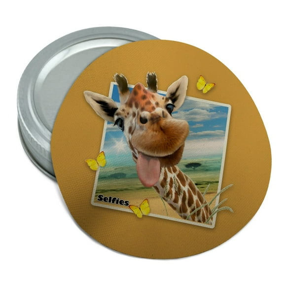 Giraffe Selfie Picture Round Rubber Non-Slip Jar Gripper Lid Opener