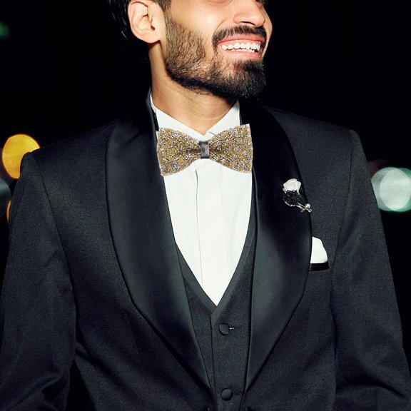 Milisten Mens Bow Tie with Full Rhinestone for Formal Suits and Stage Performance