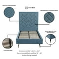 thumbnail image 4 of Manhattan Comfort Crosby Solid Wood Frame Twin-Size Bed in Blue, 4 of 9