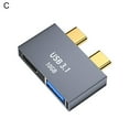 thumbnail image 2 of Type-C Adapter Dual Port Stable Transmission Sturdy Type-C to USB 3.0 Converter for Macbook, 2 of 8