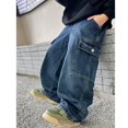 thumbnail image 6 of Usaibhir Boy's Girls Casual Straight Leg Jeans Loose Denim Pants with Pockets 6-16 Years, 6 of 9