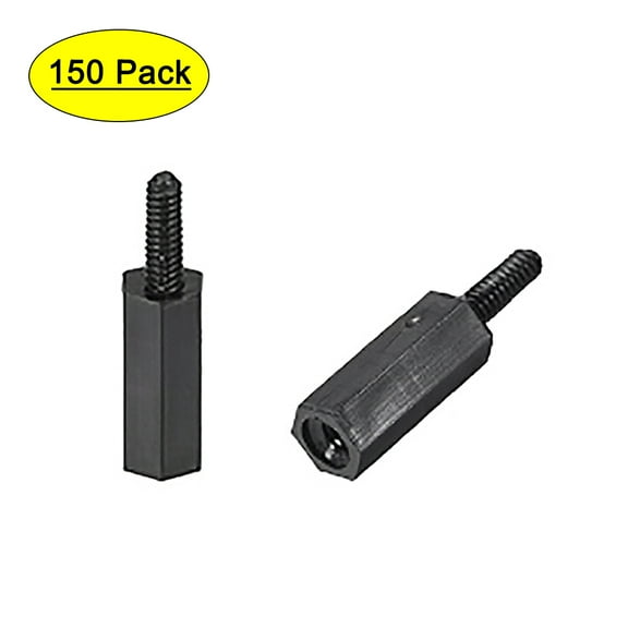 Uxcell M2x10mm 6mm Male to Female Hex Nylon Spacer Standoff 150pcs