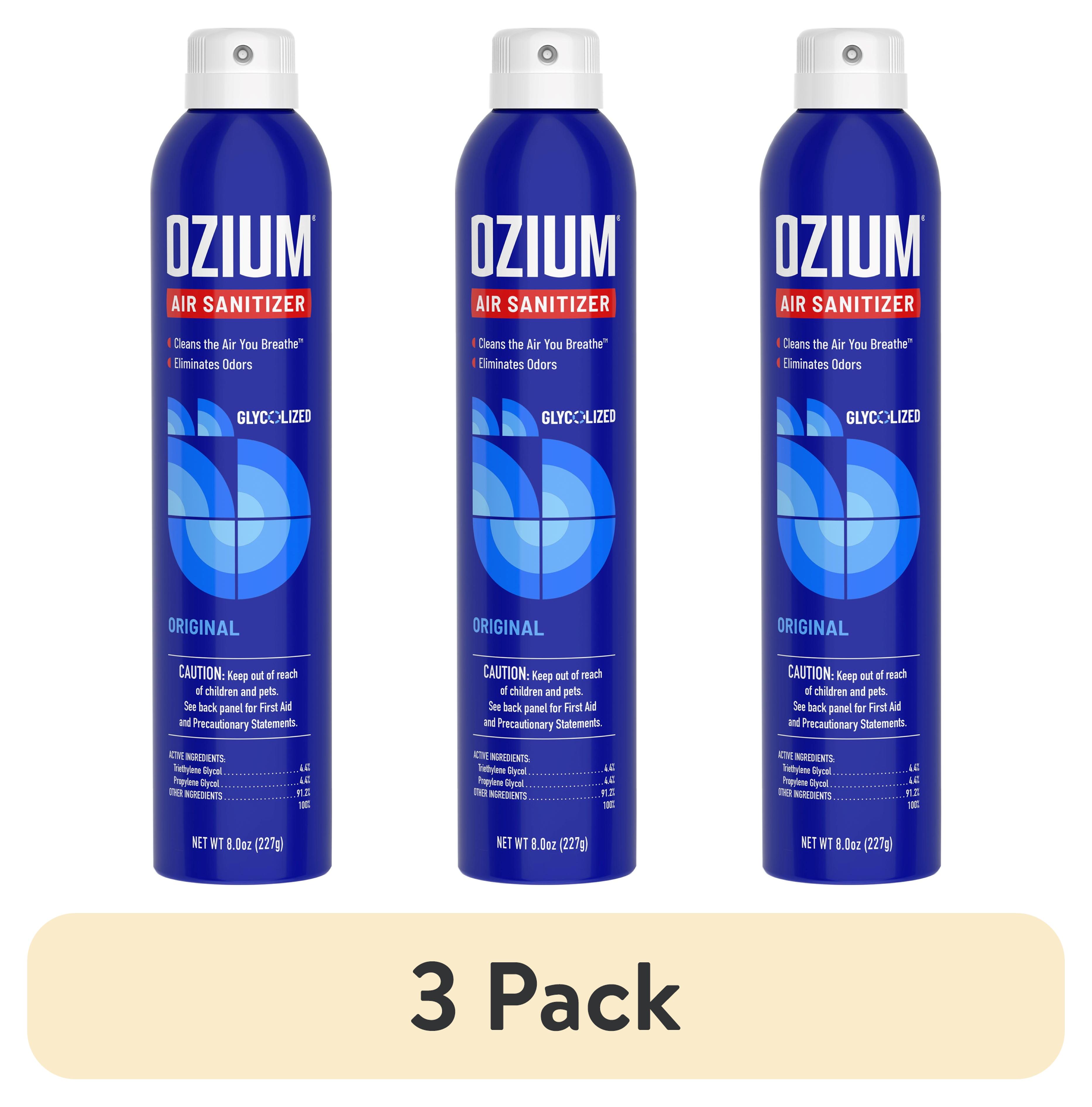 (3 pack) OZIUM Air Sanitizer Spray, Original Scent, 8 oz Can – Cleans Air, Eliminates Odors & Freshens