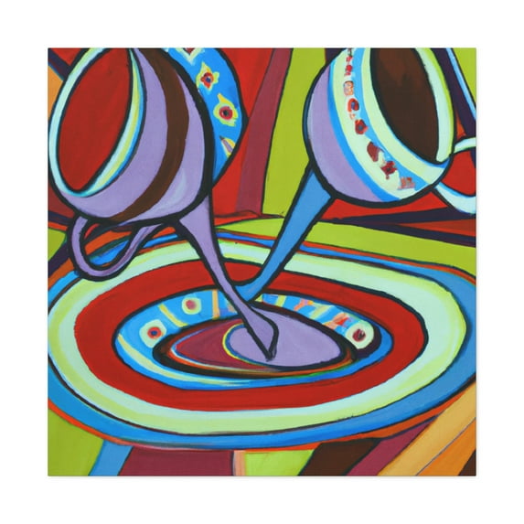 Tea Cups in Expressionism - Canvas