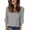 *Gray, variant on ClodeEU Women's V Neck 3/4 Sleeve Ruched T-Shirt, Casual Loose Fit Basic Top Army Green,Women's Plus L