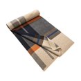 thumbnail image 3 of Bufanda Villand de lana merino tartán 30 x 180 cm color camel y naranja, 3 of 9