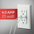 thumbnail image 4 of GE UltraPro Tamper-Resistant Dual USB Receptacle 4.0A White, 2pk – 37596, 4 of 7