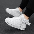 thumbnail image 6 of Casual Breathable High-Top Fashion Sneakers - Men's Lace-Up Athletic Shoes with Solid Color PU Upper, Durable Rubber Sole, and Comfort Fabric Insole, 6 of 9