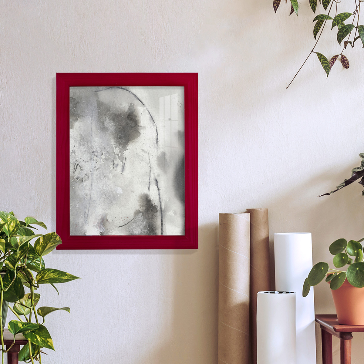 Mystical Objects IV - Framed Print w/glass - Cherry Red