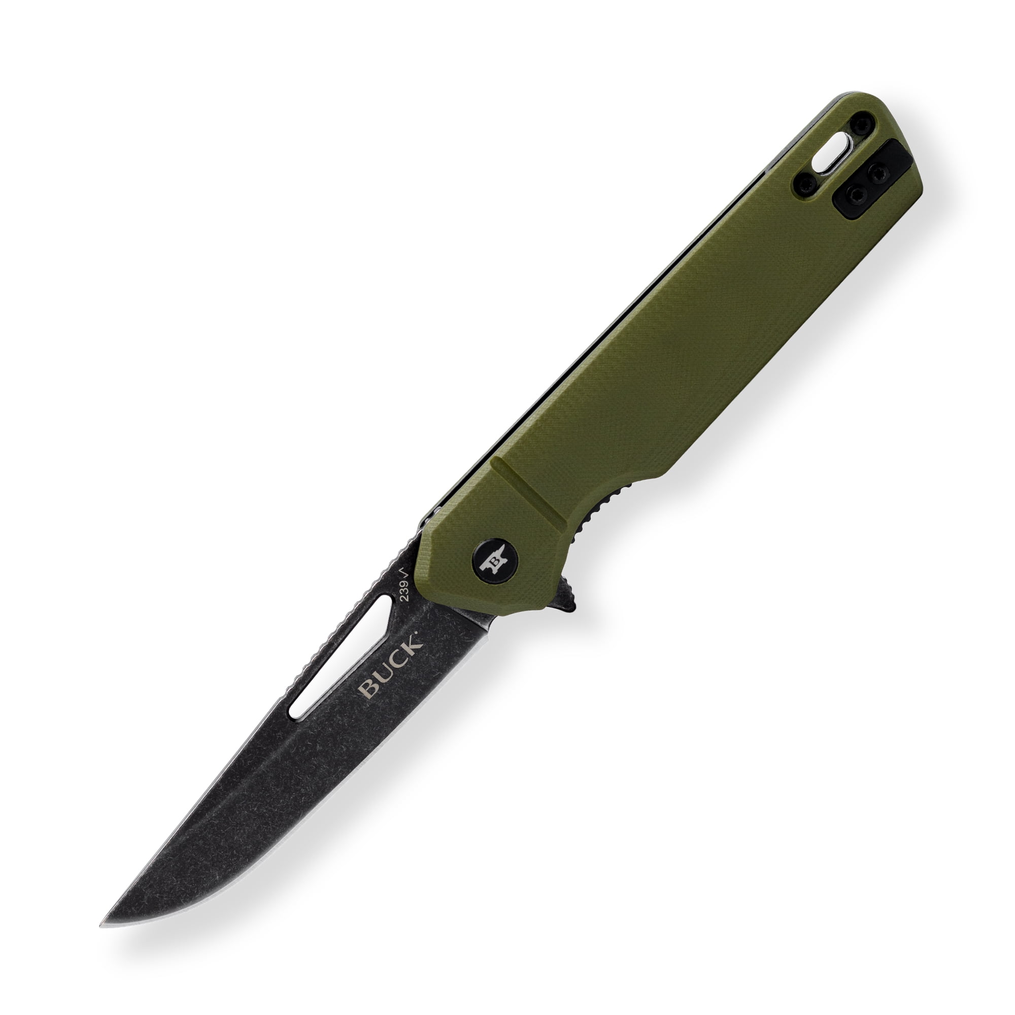 Buck Knives 239 Infusion Modified Tanto Folding EDC Knife, 3-1/5” Blade, O.D. Green, 2.82 oz