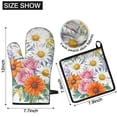 thumbnail image 6 of Pioneer Flower Kitchen Oven Mitt and Pot Holder Sets 4 Pcs for Baking, Cooking and Grilling, Heat Resistant Up To 392 °F, 6 of 7