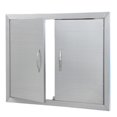 thumbnail image 1 of Stainless Steel Sliding Door Hardware , Magnetic Catch, For Outdoor Kitchen, Grill Island, Commercial Use – Double Door, 30.5x21 Inches, 1 of 7