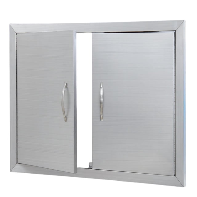 Stainless Steel Sliding Door Hardware , Magnetic Catch, For Outdoor Kitchen, Grill Island, Commercial Use – Double Door, 30.5x21 Inches