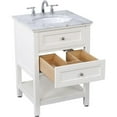 thumbnail image 3 of Elegant Decor Metropolis 24" Single Marble Top Bathroom Vanity in White, 3 of 14