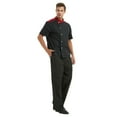 thumbnail image 5 of Toptie 2 Pack Unisex Short Sleeve Chef Coat Jacket, Black Snap, 5 of 6