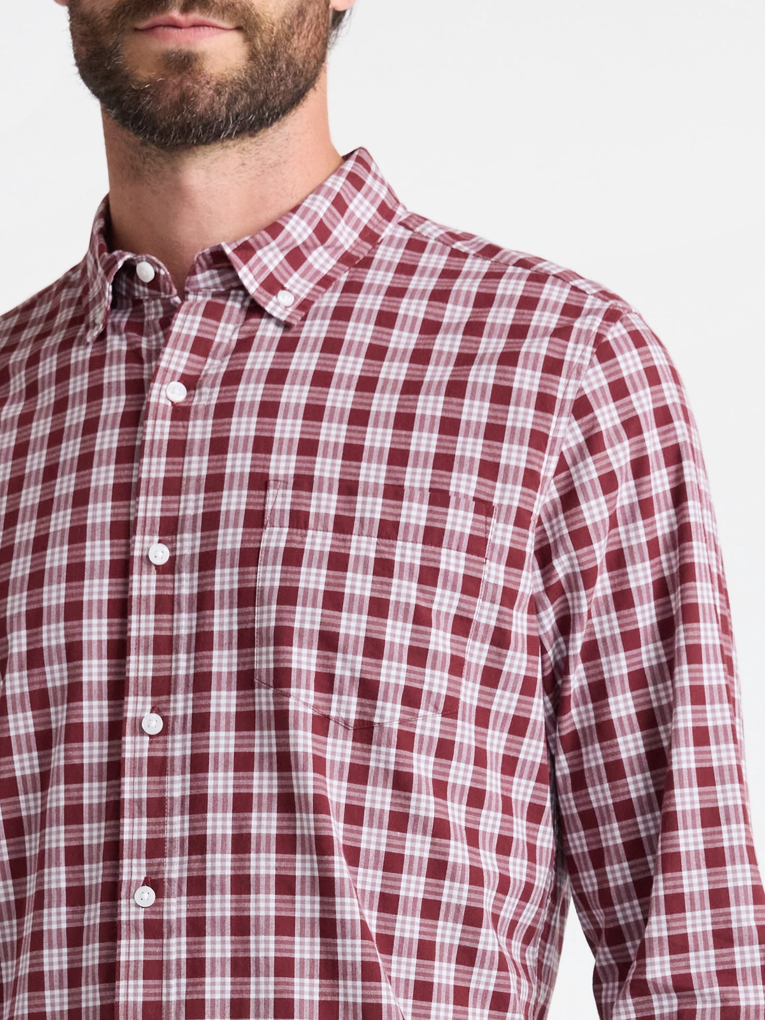 George Men's & Big Men's Classic Fit Poplin Shirt with Long Sleeves, Sizes S-3XL