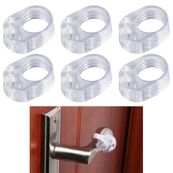Door Handle Stoppers 6 Pcs PVC & Silicone Door Knob Protectors Wall & Furniture Guards