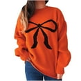 thumbnail image 2 of Royisotas Outerwear Sweaters for Women Knit Printed Long Sleeve Winter Crewneck Orange Womens Sweater Tops, 2 of 5