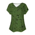 thumbnail image 5 of Fiudx Ofertas y Liquidaciones Top Informal de Primavera y Verano de Manga Corta con Cuello En V para Mujer, 5 of 5
