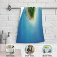 thumbnail image 3 of Coolnut Romantic Heart Island Hand Towels for Bathroom, Blue Sea Kitchen Towel 2 PCS Ultra Soft and Highly Absorbent Decorative Fingertip Face Bath Towels for Spa & Hotel, 28.3"x 14.4", 3 of 4