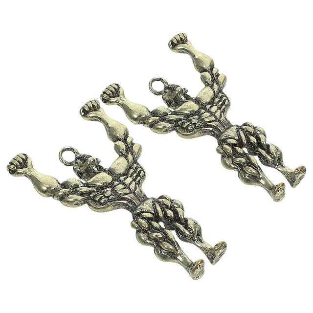 Fitness Enthusiast Bodybuilder Shape Charms 2Pcs Durable Zinc Alloy Keychain Decorations For Gym Use And Home Decoration