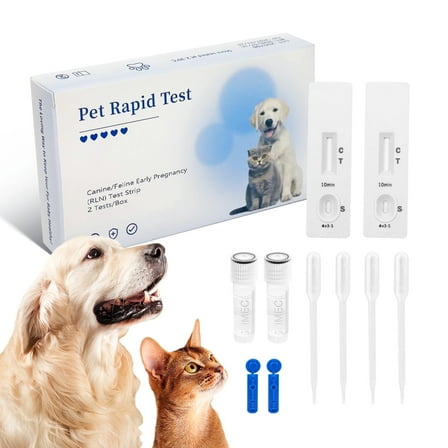 Dog & Cat Pregnancy Test Kit, 5-10 Min Fast Results with High Accuracy, Relaxin Detection for Breeders & Pet Owners, No Blood Draw Needed
