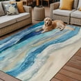 thumbnail image 2 of Fsddascl Blue Coastal Outdoor Rug for Patio/Deck/Porch, Non-Slip Large Area Rug 4 x 6 Ft, Summer Beach Nautical Abstract Art Indoor Outdoor Rugs Washable Area Rugs, Reversible Camping Rug Carpet, 2 of 5