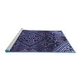 thumbnail image 2 of Ahgly Company Machine Washable Indoor Round Persian Blue Traditional Area Rugs, 7' Round, 2 of 4
