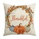 thumbnail image 2 of Hmsavn - Edredón de almohadas para Halloween, Acción de Gracias, calabaza, funda de almohada naranja con corona de hojas de arce, tamaño 17,7 x 17,7 pulgadas, 2 of 6
