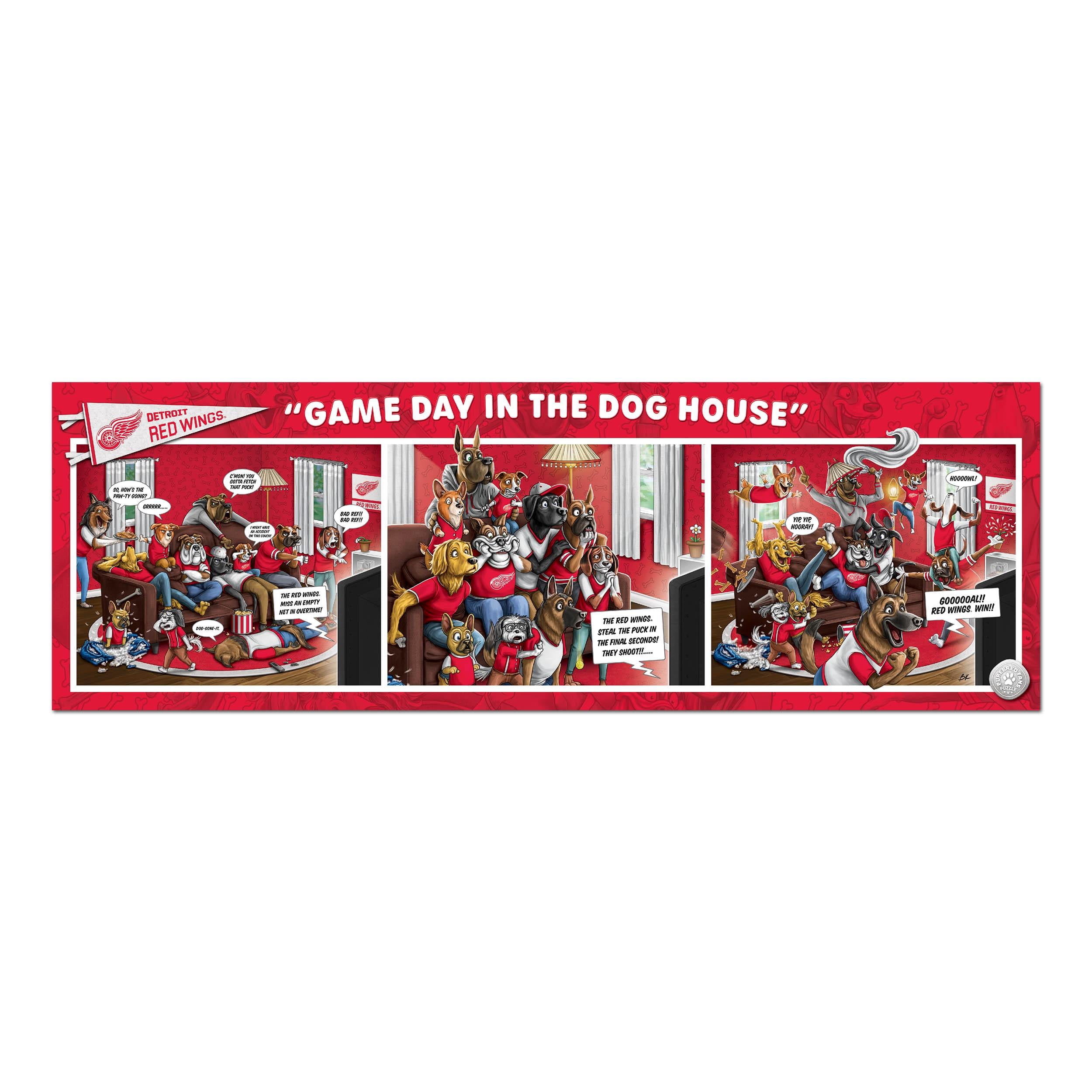 YouTheFan NHL Detroit Red Wings Purebred Fans Gameday in the Dog House 1000PC Puzzle