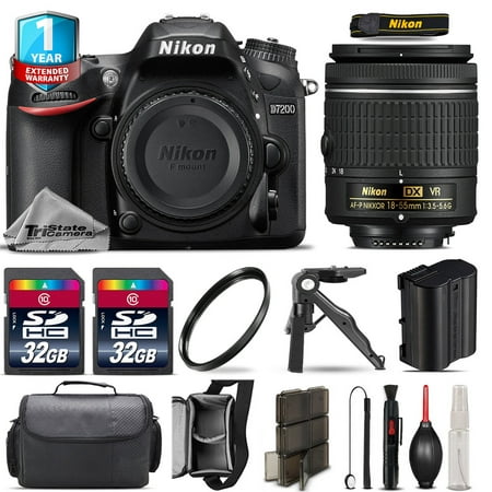 Nikon D7200 DSLR Camera + 18-55mm VR + 1yr Warranty + Canon Case + UV - 64GB