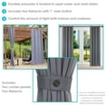 thumbnail image 4 of Sunnydaze Modern 2-Piece Gray Solid Blackout Indoor or Outdoor Curtain Set, 4 of 14