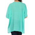 thumbnail image 2 of Sakkas Button Down Embroidered Short Sleeve Semi-Sheer Gauzy Cotton Top / Blouse - Jade - 3XL, 2 of 4