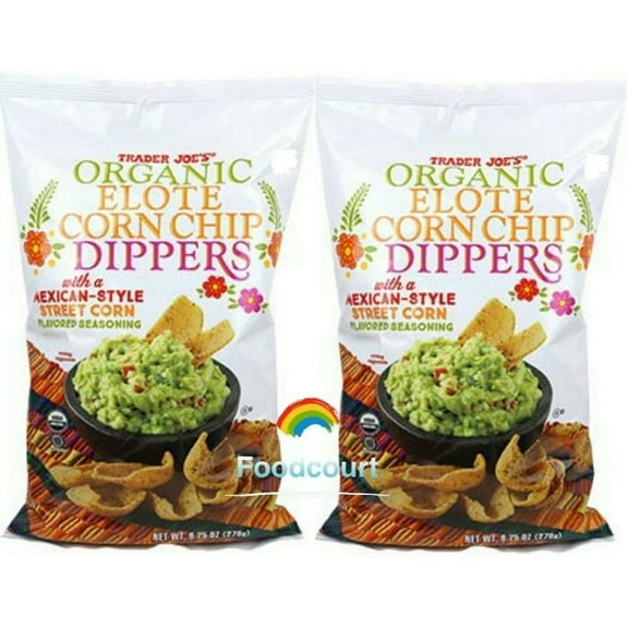 2 Packs Trader Joe's Organic Elote Corn Chip Dippers 9.75 oz Each