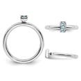 thumbnail image 3 of 1/2 Carat (ctw) Princess-Cut Aquamarine Ring in Sterling Silver, 3 of 4